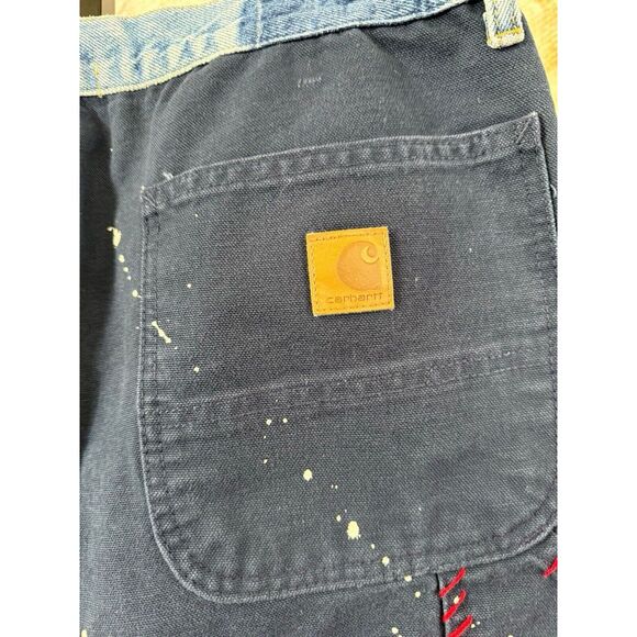 New Free People TRICIA FIX  Carhartt Mini Skirt - Navy Size Large - Picture 8 of 9